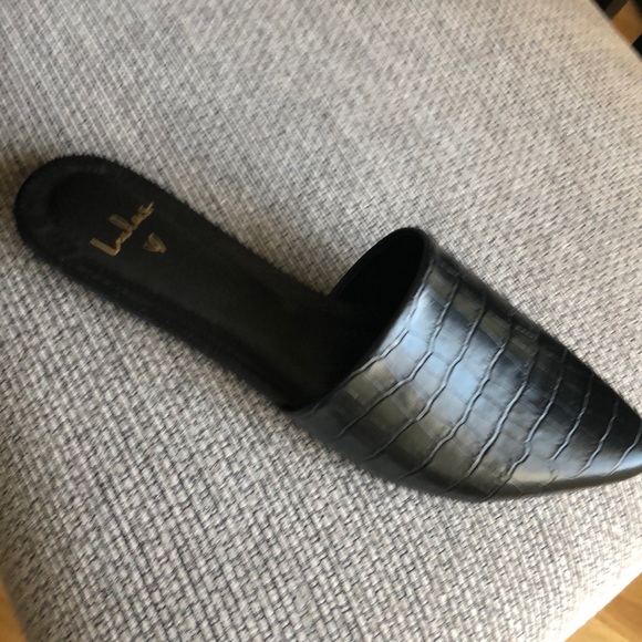 Lulus crocodile embossed Lorena leather slides - Picture 2 of 6